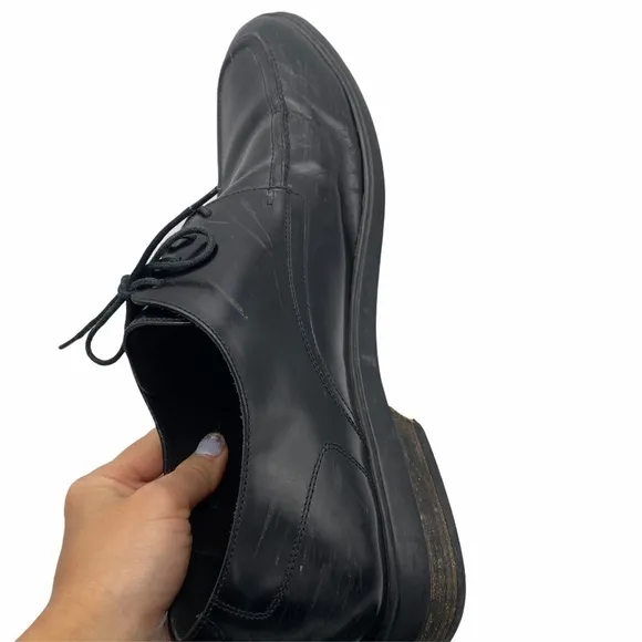 Cole Haan Black Leather Oxford Lace-Up Dress Shoes