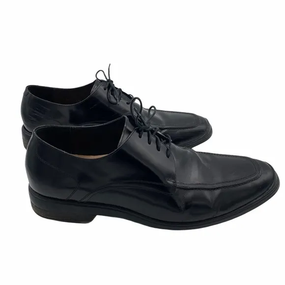 Cole Haan Black Leather Oxford Lace-Up Dress Shoes