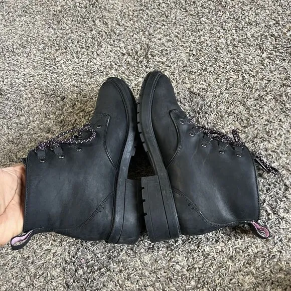 Cole Haan Briana Grand Lace Up Hiker Boots Womens 7.5 Black Waterproof Leather