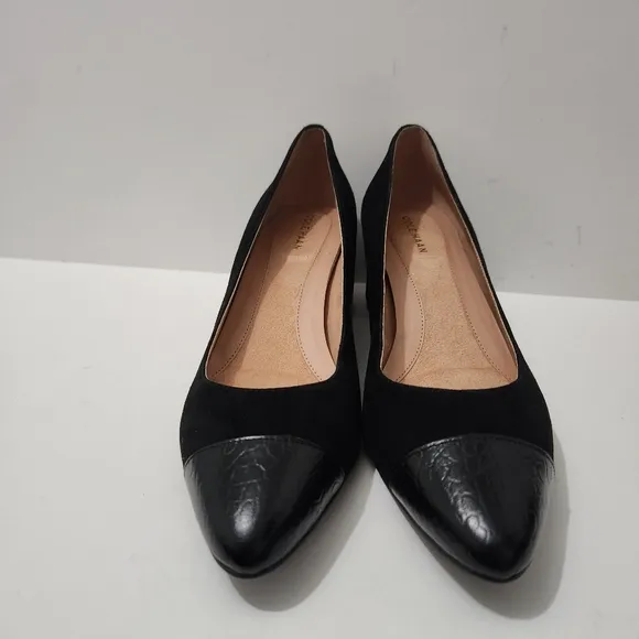Cole Haan Grand OS The Go-To Pump Womens Block Heels Leather Shoes 8.5