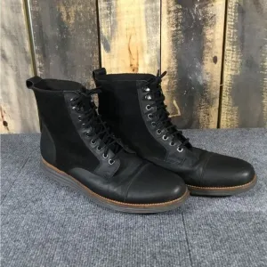 Cole Haan Grand.OS black leather lace up boots men’s size 10.5