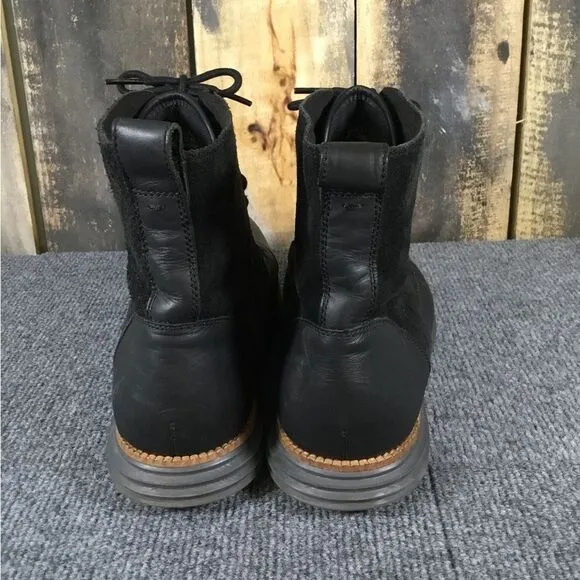 Cole Haan Grand.OS black leather lace up boots men’s size 10.5
