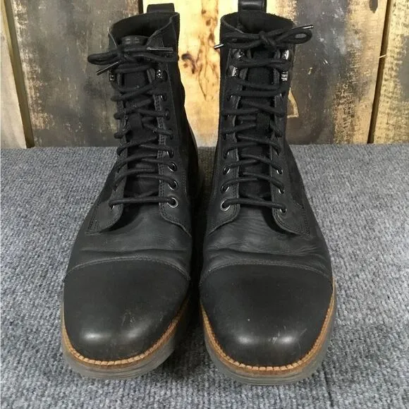 Cole Haan Grand.OS black leather lace up boots men’s size 10.5