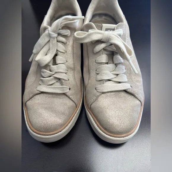 Cole Haan Grandpro Cloudfeel Topspin Dove Metallic Suede Chunky Low Top Sneakers