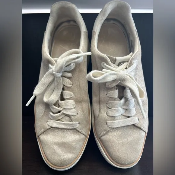 Cole Haan Grandpro Cloudfeel Topspin Dove Metallic Suede Chunky Low Top Sneakers