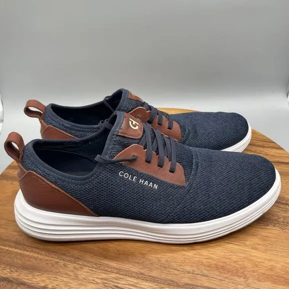 Cole Haan GrandSport Shoes Mens Size 12 M Blue Knit Low Casual Comfort Sneakers