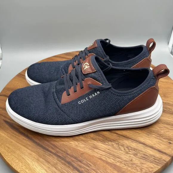 Cole Haan GrandSport Shoes Mens Size 12 M Blue Knit Low Casual Comfort Sneakers