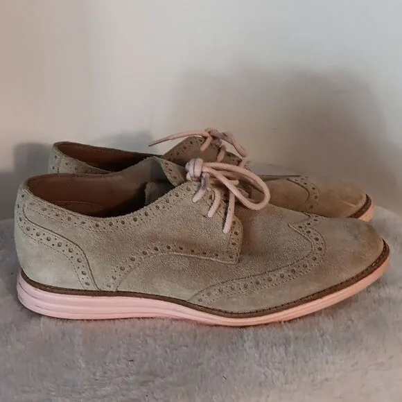 Cole Haan Lunargrand Tan Laceup Oxford Shoes