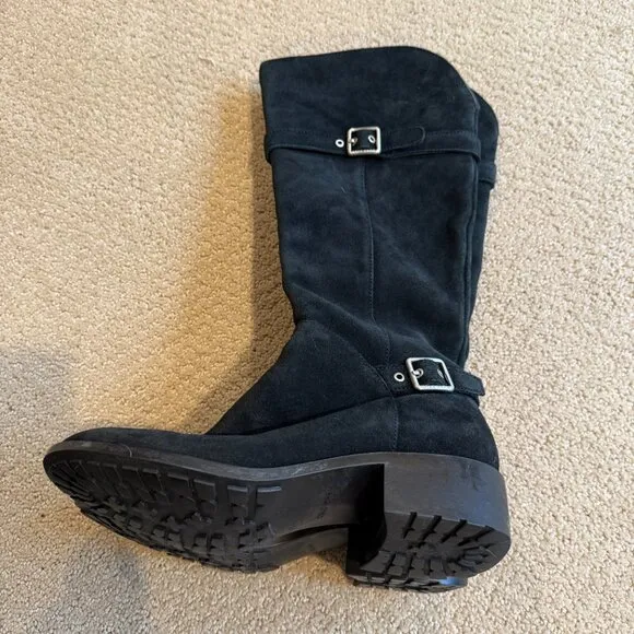 Cole Haan Riding Boot Suede Leather Indiana Tall Waterproof Boho Sz 8.5 #D42391