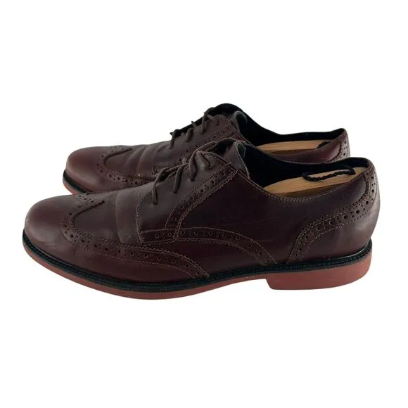 Cole Haan Shoes Mens 12M Brown Leather Zerogrand Wingtip Oxford Comfort