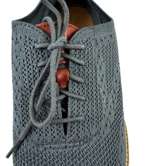 Cole Haan Size 11.5 Original Grand Mens Tie Shoes Stitchlite Wingtip Oxford Gray