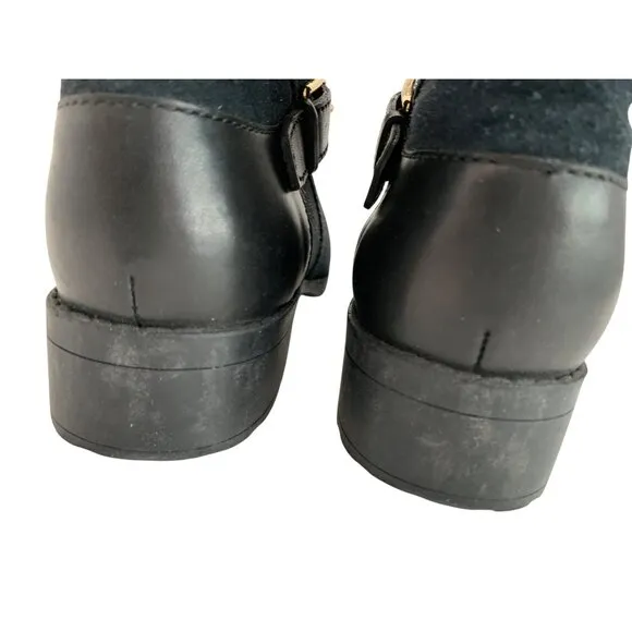 Cole Haan Waterproof Marla Knee-High Tall Boots Size 7B Black Suede EUC 8772