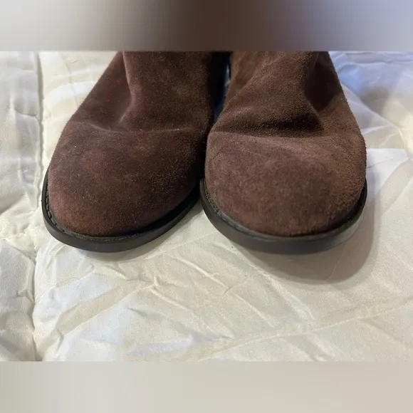 Cole Haan Women Brown Suede Leather Boots Knee High Waterproof Equestrian