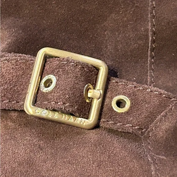 Cole Haan Women Brown Suede Leather Boots Knee High Waterproof Equestrian