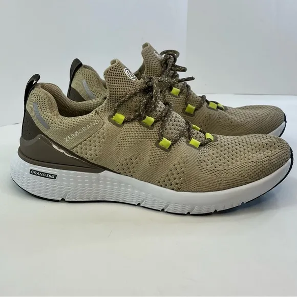 Cole Haan ZeroGrand Overtake Lite Running Tan White Sneakers Cushioned Sole 10.5