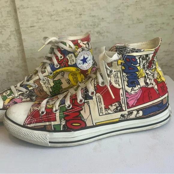 Colorful Comic High-Top Sneakers