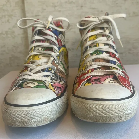 Colorful Comic High-Top Sneakers