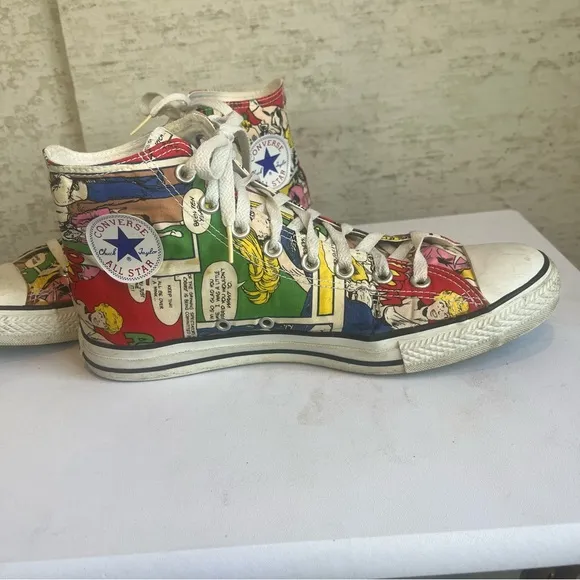 Colorful Comic High-Top Sneakers