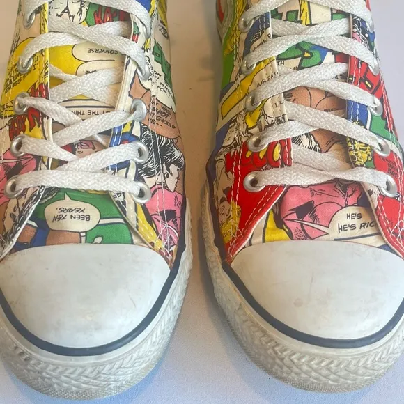 Colorful Comic High-Top Sneakers
