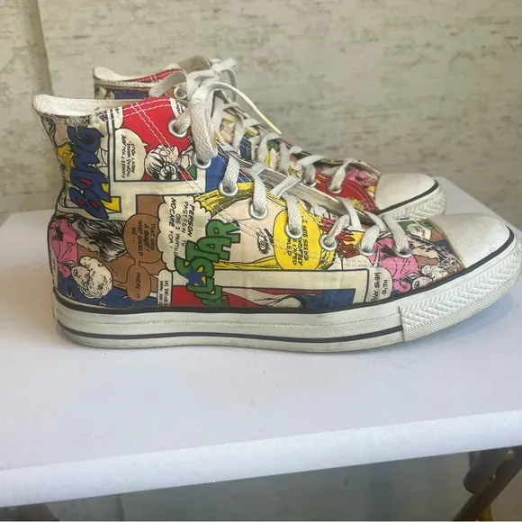 Colorful Comic High-Top Sneakers