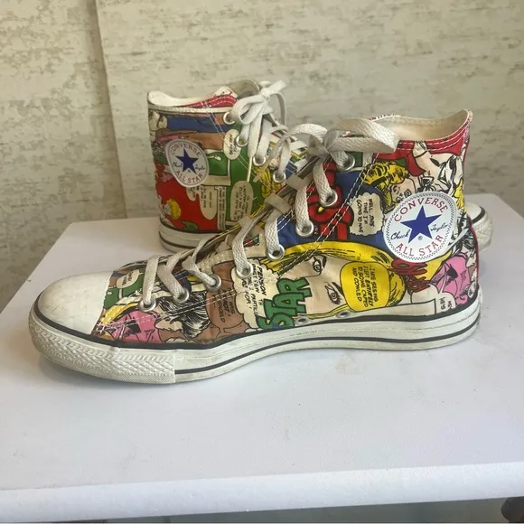 Colorful Comic High-Top Sneakers