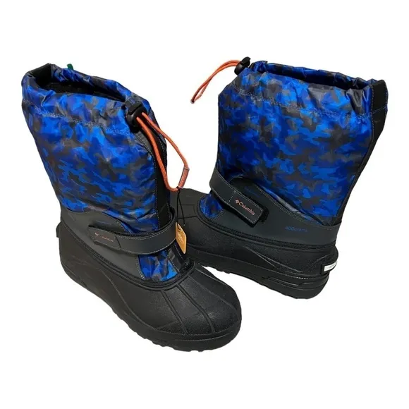 Columbia Kids' Powderbug Forty Print Winter Boots, Unisex Waterproof 400g