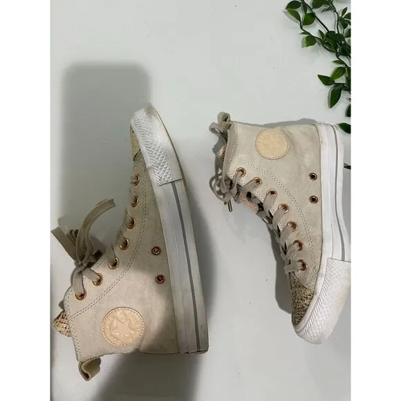 Converse All Star High-Top Snakeskin Sneakers Size 6