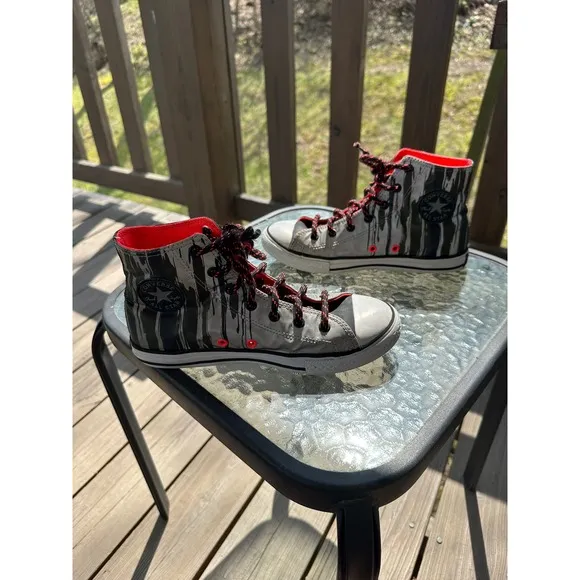 Converse All Star High Top Sneakers Graphic Print Junior Kids Shoes Size 4