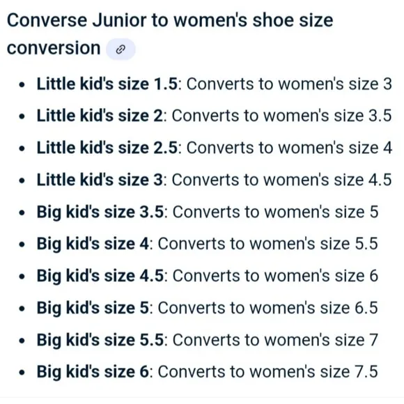 Converse Big boys size 6 And Women's Size 7.5 Sneakers.