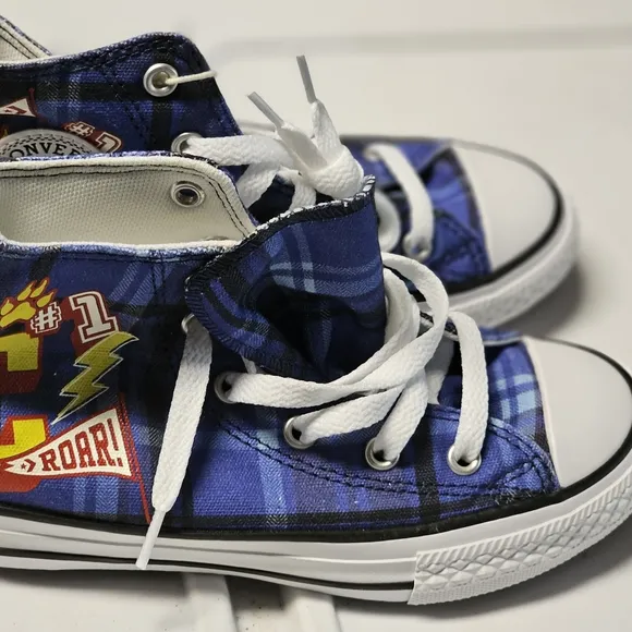 Converse Blue and White High-Top Sneakers
