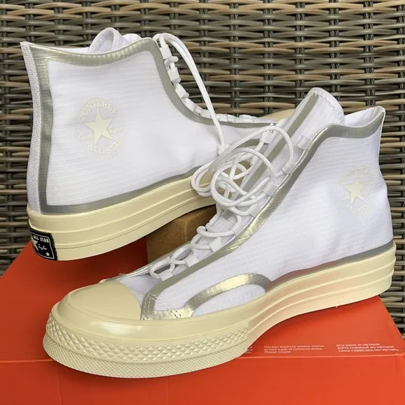 Converse Chuck 70 High Metallic Tape Seam Hi White/Egret/Black MEN`S