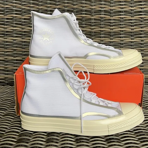 Converse Chuck 70 High Metallic Tape Seam Hi White/Egret/Black MEN`S