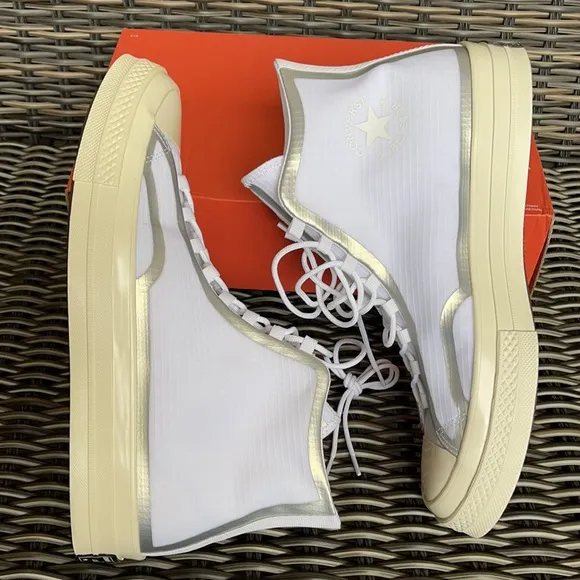 Converse Chuck 70 High Metallic Tape Seam Hi White/Egret/Black MEN`S