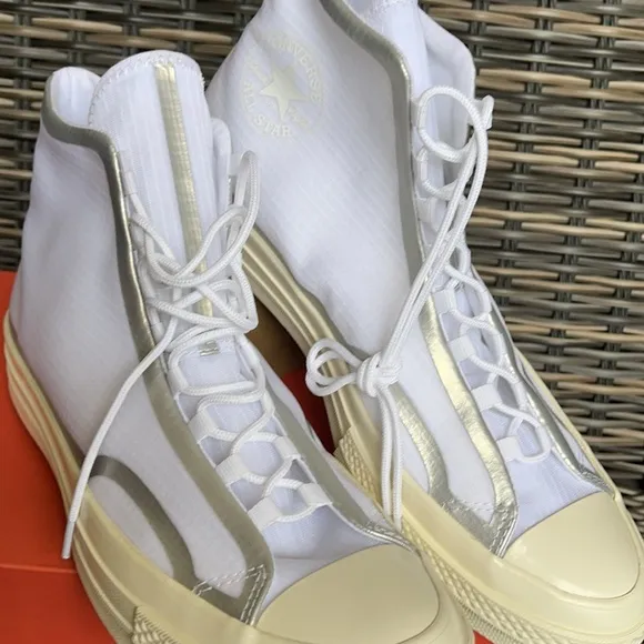 Converse Chuck 70 High Metallic Tape Seam Hi White/Egret/Black MEN`S