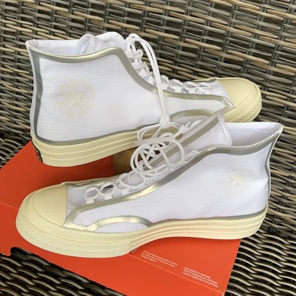 Converse Chuck 70 High Metallic Tape Seam Hi White/Egret/Black MEN`S