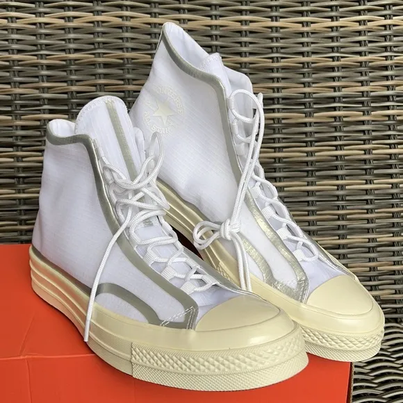 Converse Chuck 70 High Metallic Tape Seam Hi White/Egret/Black MEN`S