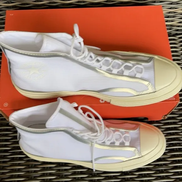 Converse Chuck 70 High Metallic Tape Seam Hi White/Egret/Black MEN`S