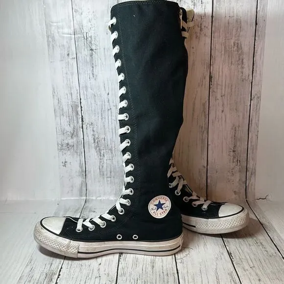 Converse Chuck Taylor All-Star Black Knee High Sneakers 1V708 Men 4 Women 6 Goth