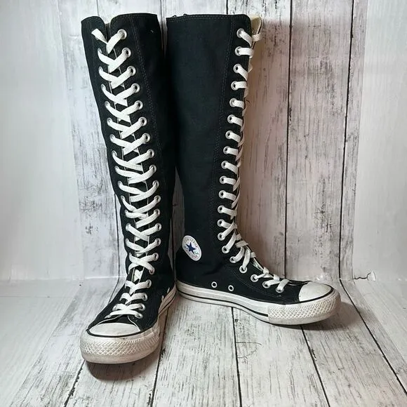 Converse Chuck Taylor All-Star Black Knee High Sneakers 1V708 Men 4 Women 6 Goth