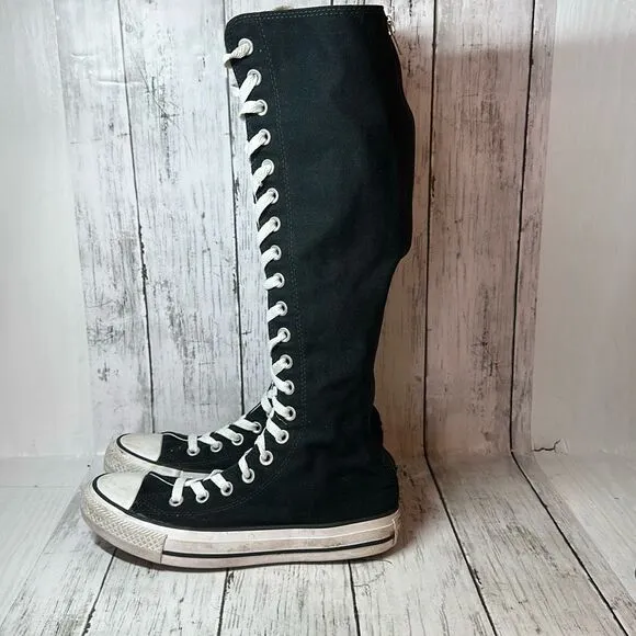 Converse Chuck Taylor All-Star Black Knee High Sneakers 1V708 Men 4 Women 6 Goth