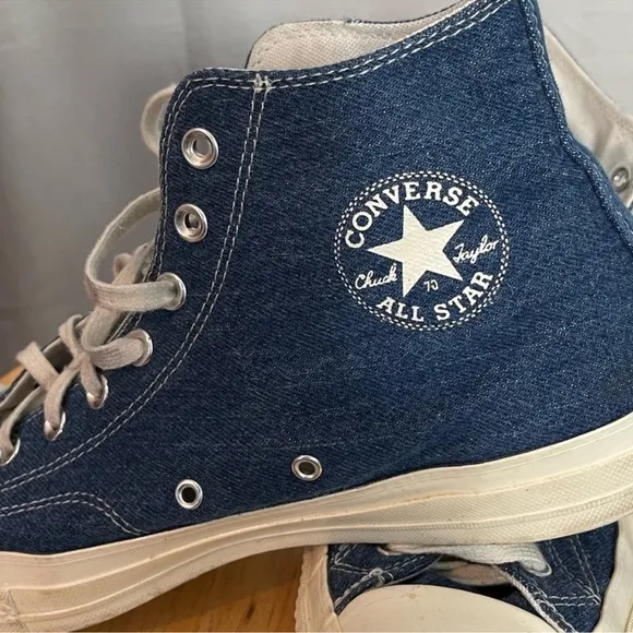Converse Chuck Taylor All Star Blue Denim High Top Sneakers Size 10.5