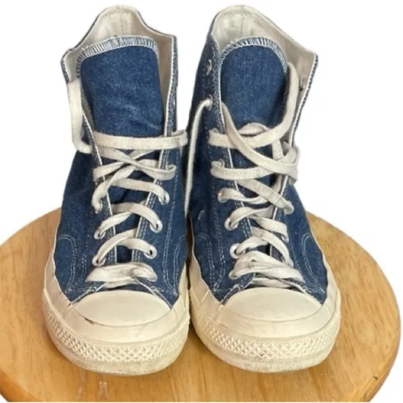 Converse Chuck Taylor All Star Blue Denim High Top Sneakers Size 10.5