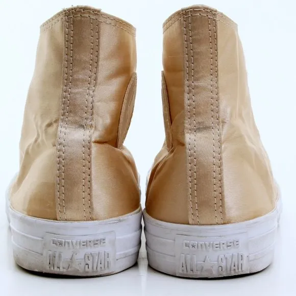 Converse Chuck Taylor High Sneakers In Gold Satin