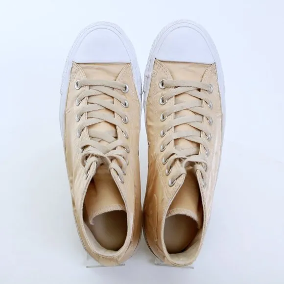 Converse Chuck Taylor High Sneakers In Gold Satin