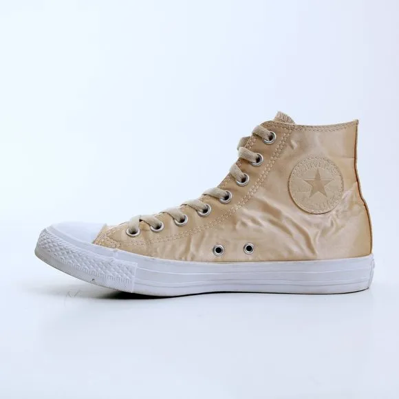Converse Chuck Taylor High Sneakers In Gold Satin