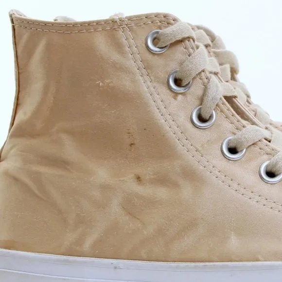 Converse Chuck Taylor High Sneakers In Gold Satin