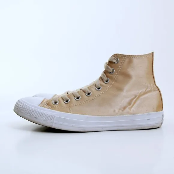 Converse Chuck Taylor High Sneakers In Gold Satin