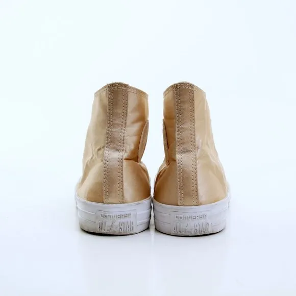 Converse Chuck Taylor High Sneakers In Gold Satin