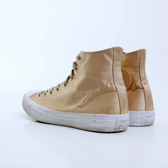 Converse Chuck Taylor High Sneakers In Gold Satin