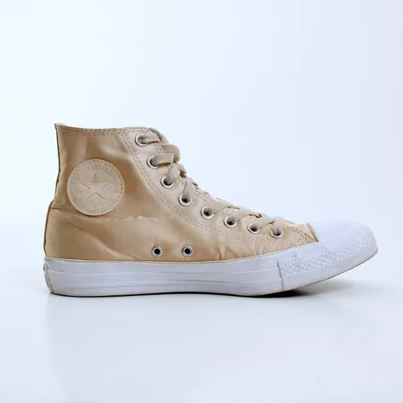 Converse Chuck Taylor High Sneakers In Gold Satin